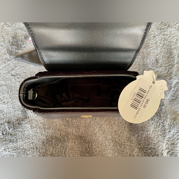 Velvet purse with scarf in black, small, NWT - Picture 4 of 4